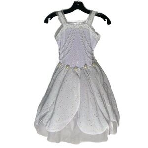Chasing Fireflies Girls 8 White Fancy Dress Pearls Sequins Flower Girl Communion